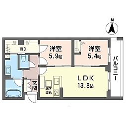レフィシア 2LDKの間取図画像
