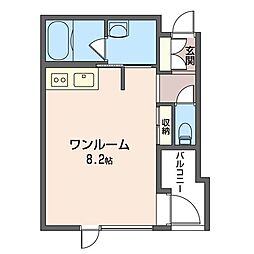 ソルレヴァンテ本八幡 ワンルームの間取図画像