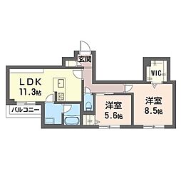 リラフォート 2LDKの間取図画像