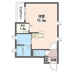 ビンディバージ ワンルームの間取図画像