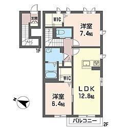 セントリビエ4 2LDKの間取図画像