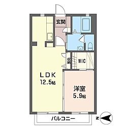 ドリーム 1LDKの間取図画像