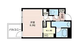 フォートレスQ 1Kの間取図画像
