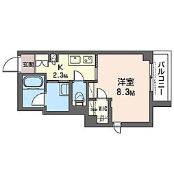 ラポール向丘 1Kの間取図画像