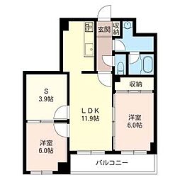 アルボォル上十条 2SLDKの間取図画像