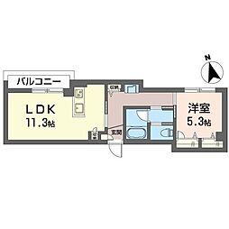 グランダンケ 1LDKの間取図画像