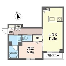 グランダンケ 1LDKの間取図画像