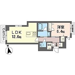 プレミアス大船 1LDKの間取図画像