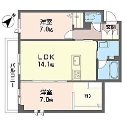 風香 北鎌倉 2LDKの間取図画像