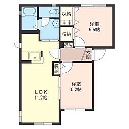 ドミールコトー 2LDKの間取図画像