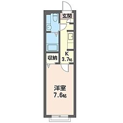 ラ・ポワール宮前2 1Kの間取図画像