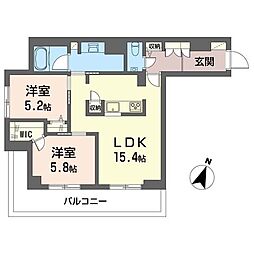 シャーメゾン牟礼 2LDKの間取図画像