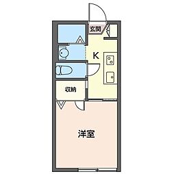 ラ・ロワール 1Kの間取図画像