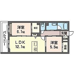 Forena羽沢横浜国大 2LDKの間取図画像