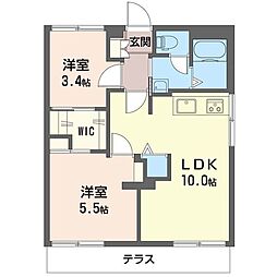 リバーサイド洋光台 2LDKの間取図画像