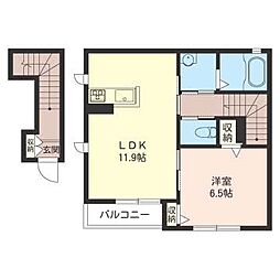 ソレイユ2 1LDKの間取図画像