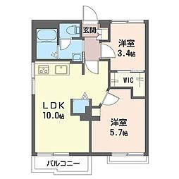 リバーサイド洋光台 2LDKの間取図画像