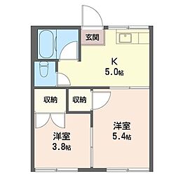 第二さつきコーポ 2Kの間取図画像