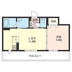 ハイレジデンス磯子 1LDKの間取図画像