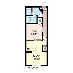 フォンターナ・3 1LDKの間取図画像