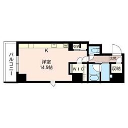 セントプランドール ワンルームの間取図画像