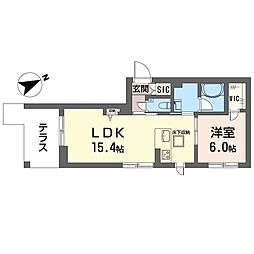 フレグランスS IV 1LDKの間取図画像