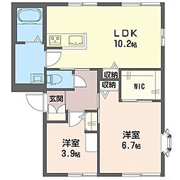 フレグランス山手 2LDKの間取図画像