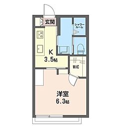 ハウス・K 1Kの間取図画像