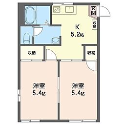 ファミール小林 2Kの間取図画像