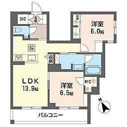 ウィステリアガーデン 2LDKの間取図画像