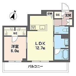 グランメゾン戸塚 1LDKの間取図画像