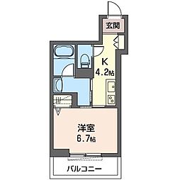 アトリエール 1Kの間取図画像