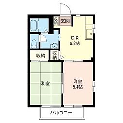 ユーハイツ・A 2DKの間取図画像