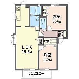 ソシア 2LDKの間取図画像
