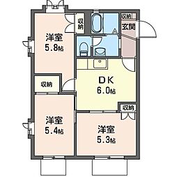 アルビフローラ 3DKの間取図画像