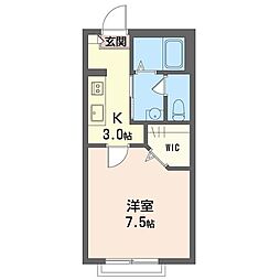 ボナール町屋 1Kの間取図画像