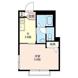 ベラヴィスタ 1Kの間取図画像