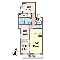 スリジエリアン 3LDKの間取図画像