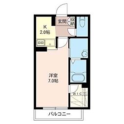 サンモール鴨居 1Kの間取図画像