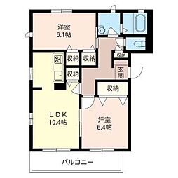 ミレニアムステージ南町田 2LDKの間取図画像