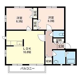 ラズベリー 2LDKの間取図画像