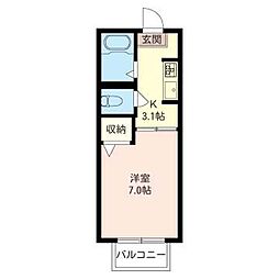 プレイト・ステージK 1Kの間取図画像