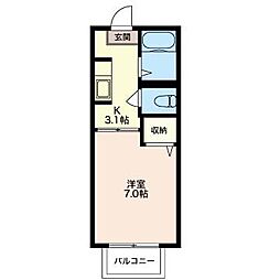 プレイト・ステージK 1Kの間取図画像