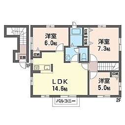 エムズフラット 3LDKの間取図画像
