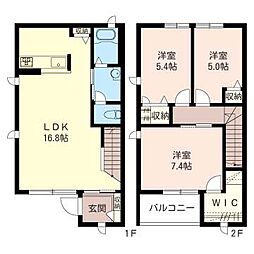メゾン・ソレイユA館 3LDKの間取図画像