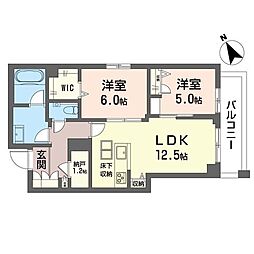 フォース アルカナ 2LDKの間取図画像