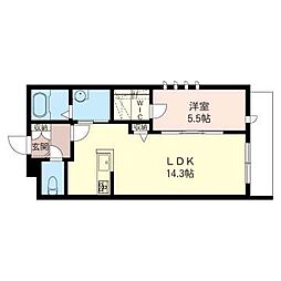 マストライフ宮前平 1LDKの間取図画像