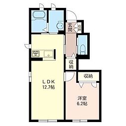 プリマヴェーラ1 1LDKの間取図画像