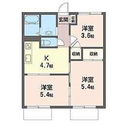 ルミエール泉B 3Kの間取図画像