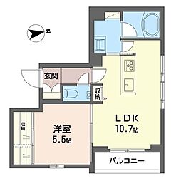 PorteBonheur浦和仲町 1LDKの間取図画像